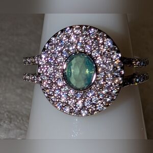 *BP #3841 "Sparkling Details" Pacific Opal (lab) on Rhodium. Size 7 BRAND NEW
